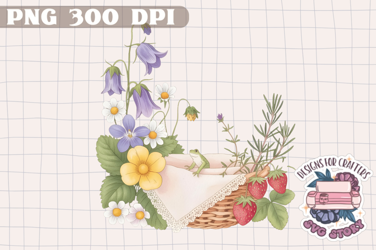 Watercolor Delicate Cottage core Summer Clipart PNG