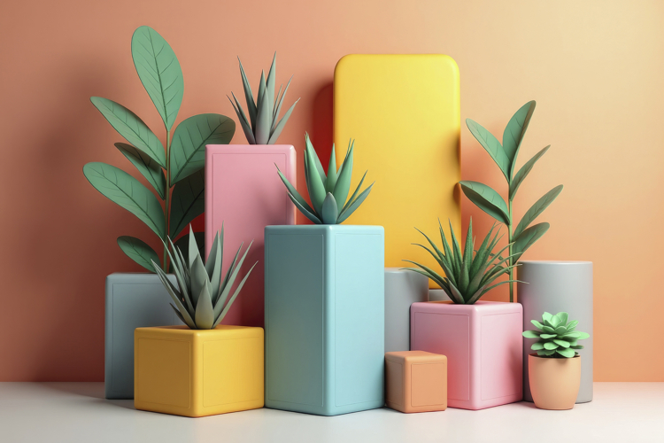 Artificial Plants Background Wallpaper