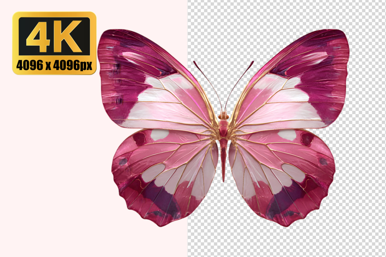 Beautiful Pink Butterfly Transparent PNG