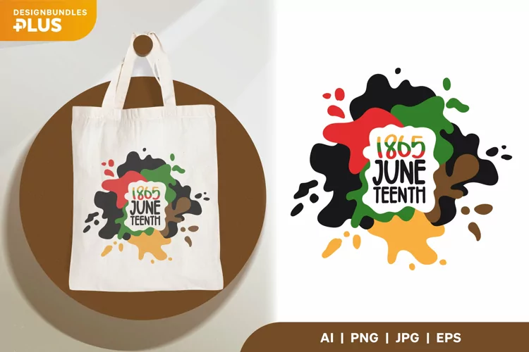 1865 Juneteenth with Multicolor Splash Sublimation Design