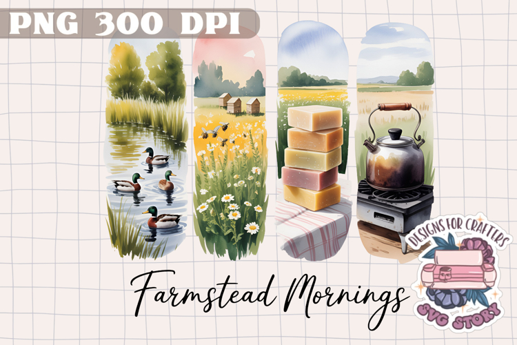 Summer Farm Brushstrokes PNG Sublimation Rustic Country