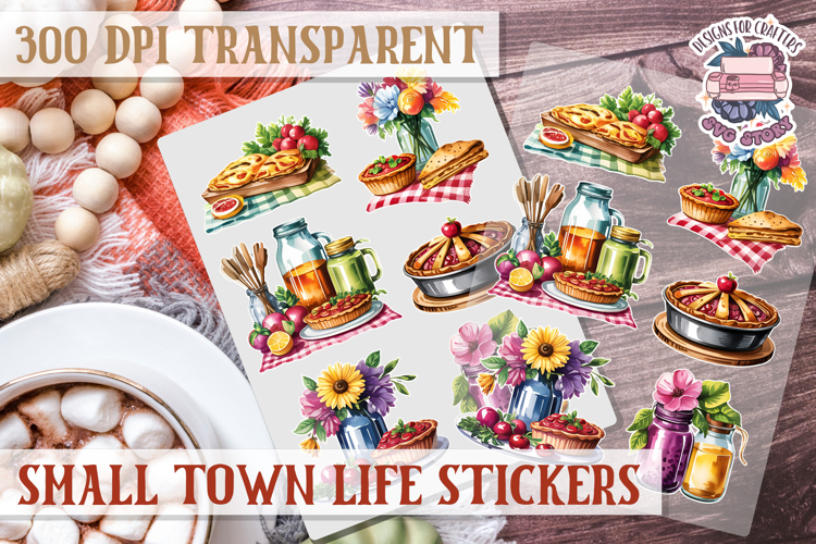 Small Town LIfe sticker Scrapbook PNG Village Garden Farm