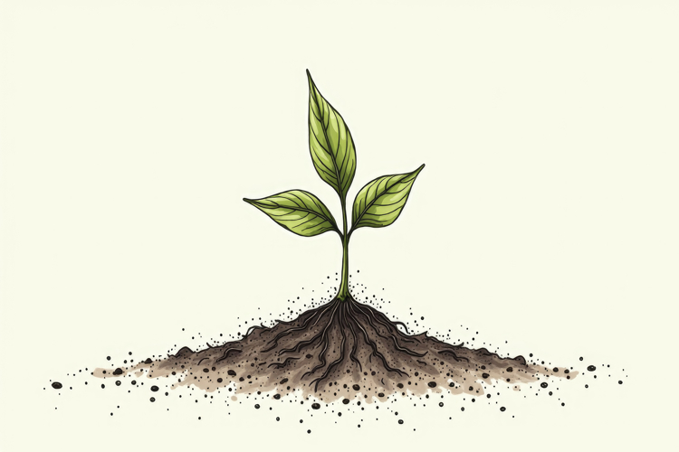Young Plant Mound of Soil Background Wallpaper