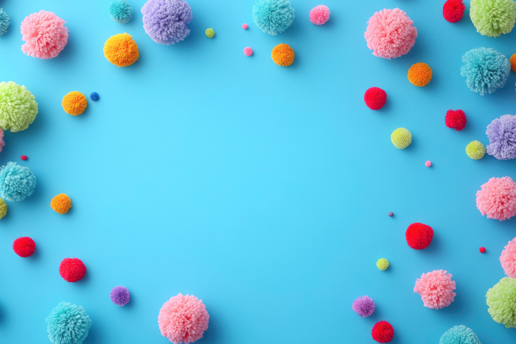 Colorful Pom Pom Background Wallpaper