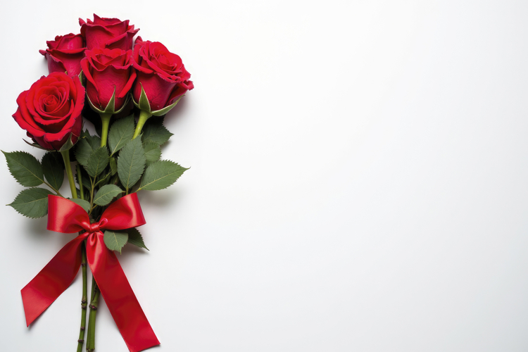 Red Roses Tied with a Red Ribbon Background Wallpaper
