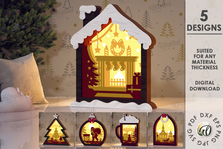 Christmas Shadow Box Svg Image 7