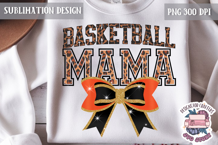 Basketball mom Sublimation design Quote Coquette Bow example image 1