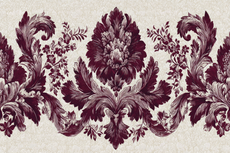 Red Damask Pattern Background Wallpaper