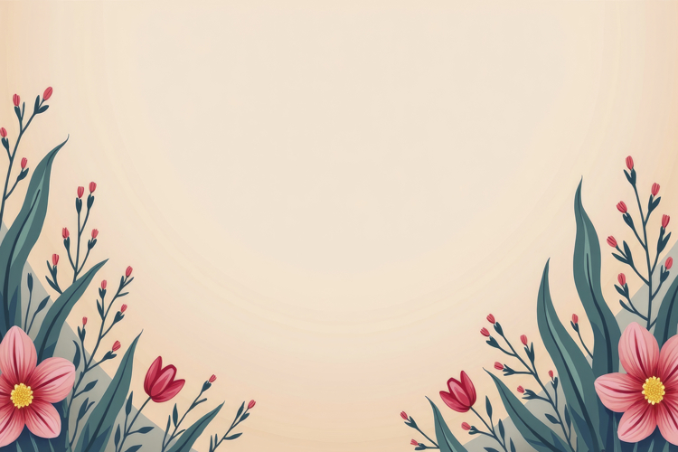 Flowers with Dark Green Leaves Background Wallpaper