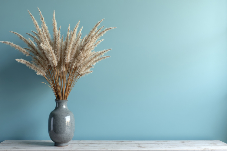 Bouquet in Blue Background Wallpaper