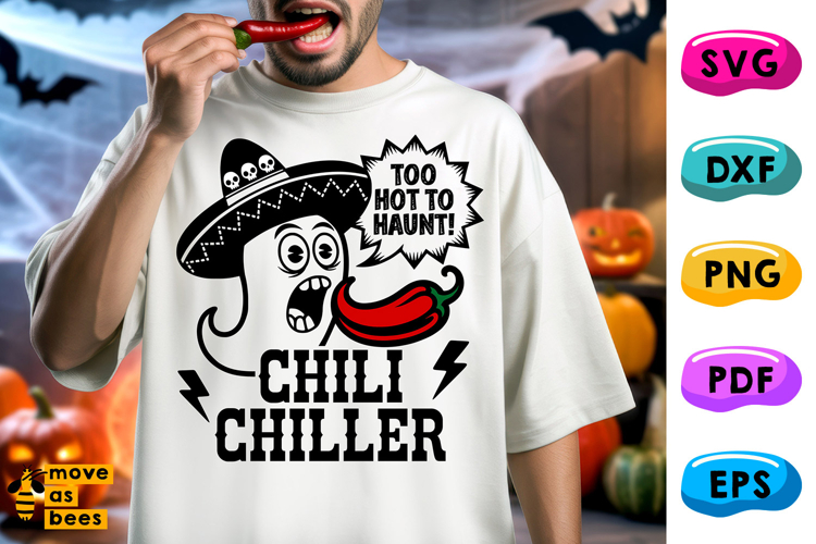 Chili Chiller Svg, Png, Funny Halloween Svg, Mexican Ghost