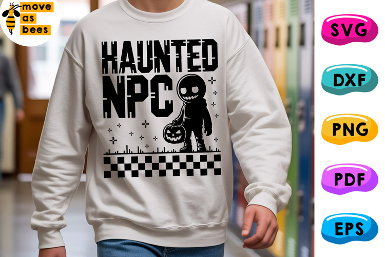 Haunted NPC Svg, Png, Checker, Player, Gamer Halloween Shirt