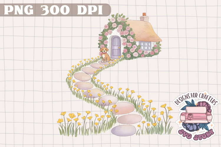 Watercolor Delicate Cottage core Summer Clipart PNG