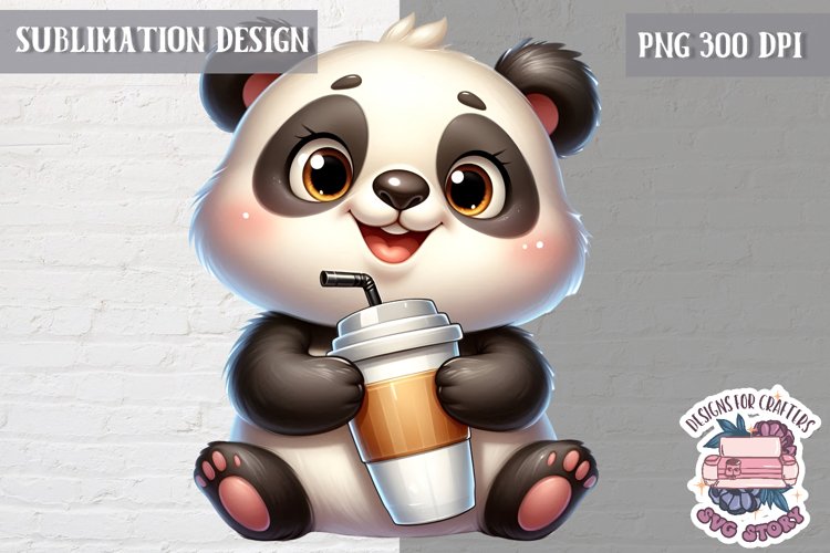 Cute Animal coffee lover Sublimation Design PNG Spring