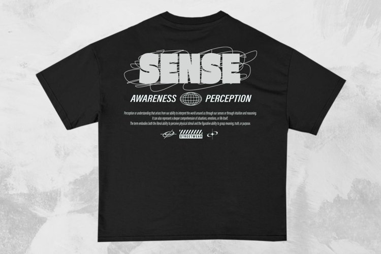 Sense Awareness Perceiption Streetwear Typography T-shirt example image 1