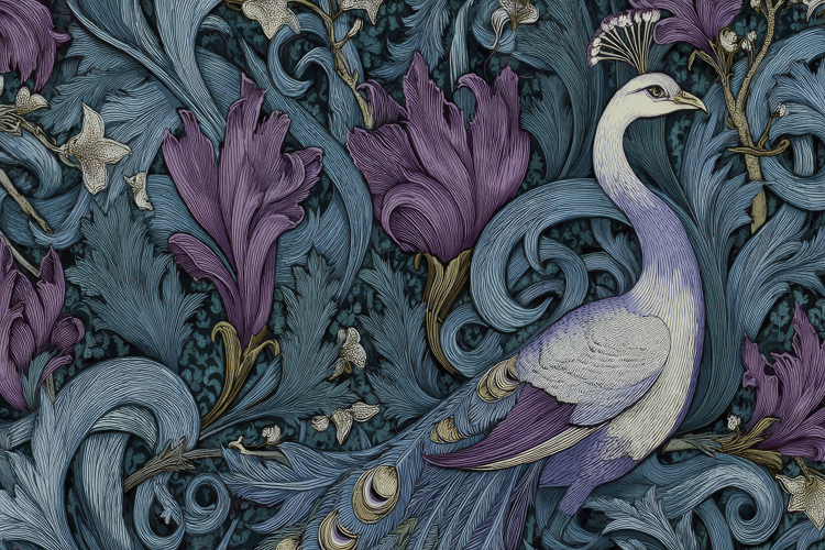 Peacock Floral Background