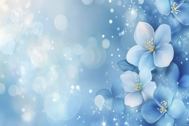 Blue Flowers Clipart Image 6