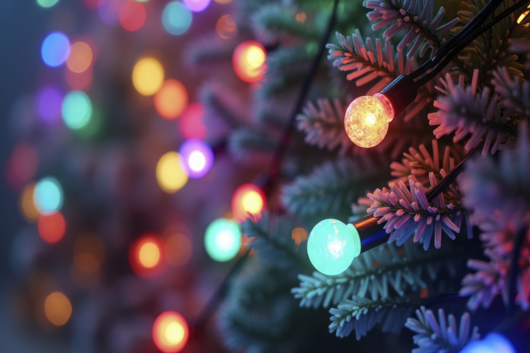 Multicolored String Lights Background Wallpaper