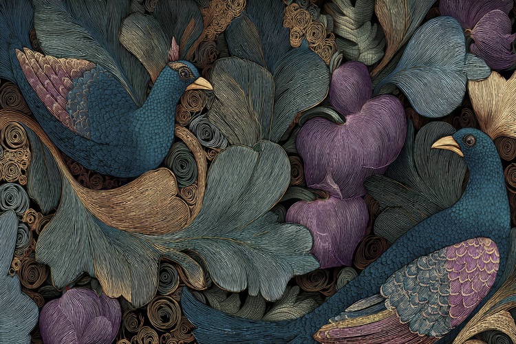 Peacock Floral Background