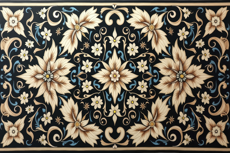 Ornate Floral Pattern Background Wallpaper