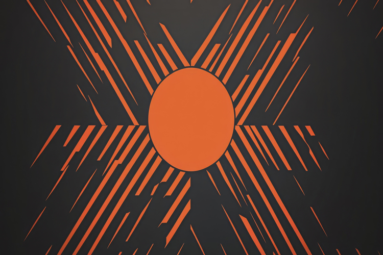 Black and Orange Sunburst Pattern Background Wallpaper