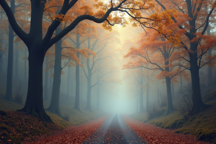 Autumn Forest Scene Background Wallpaper