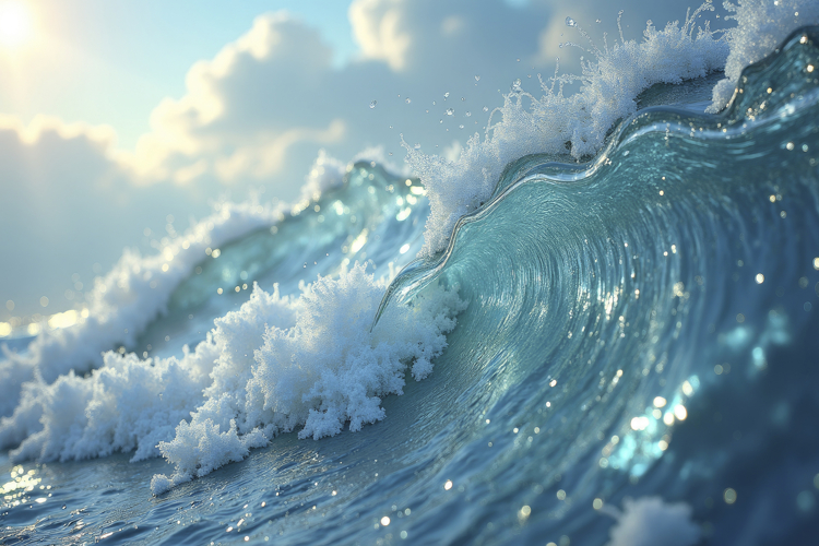 Powerful Ocean Wave Background Wallpaper