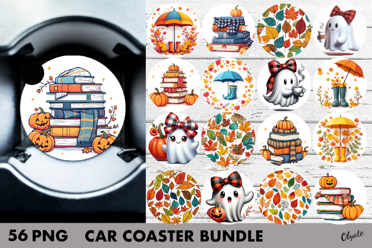 Autumn Car Coaster Bundle. Car Coaster Sublimation Bundle
