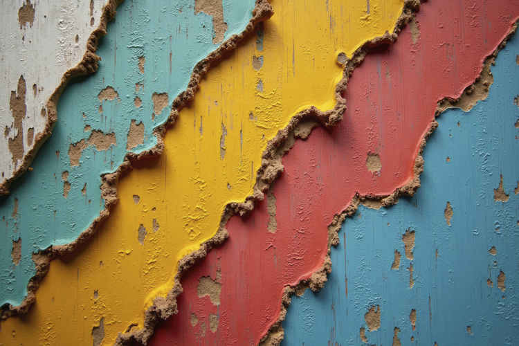 Weathered Multicolored Layered Background Wallpaper