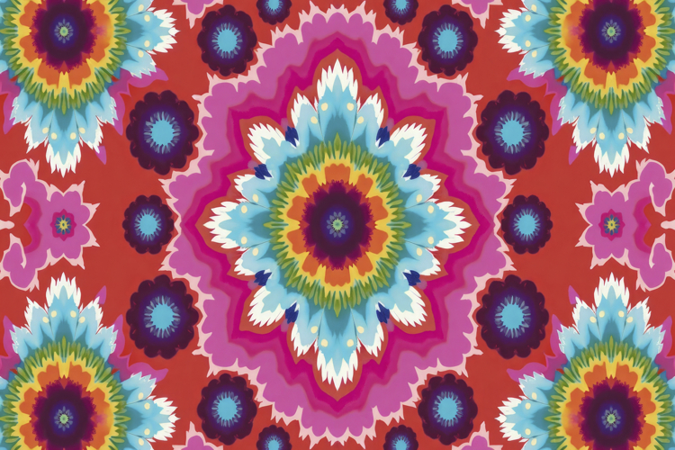 Floral Kaleidoscope Pattern Background Wallpaper