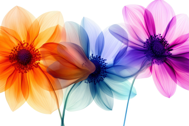 Rainbow Watercolor Flower Background