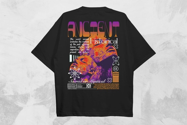 Ancient Streetwear PNG T-shirt Design example image 1