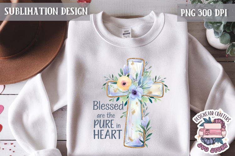 Easter Bible Quote Sublimation Design PNG Jesus Cross example image 1