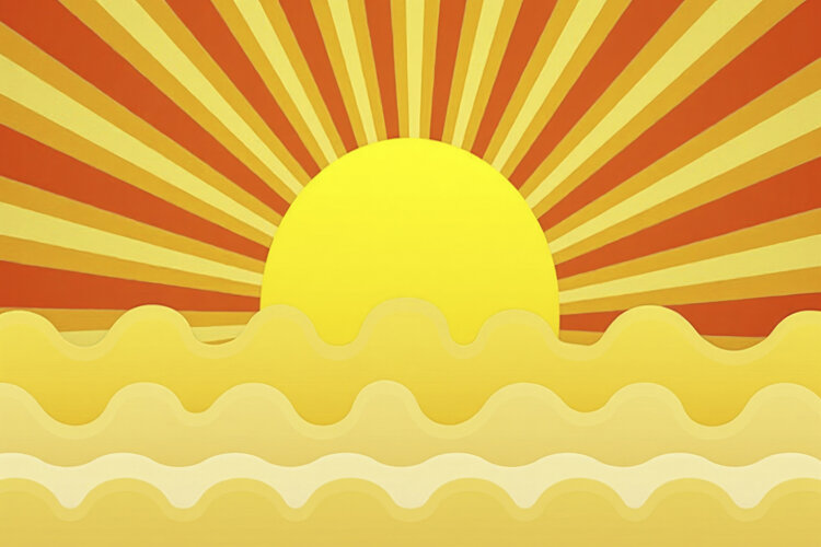 Stylized Sunrise Background Wallpaper example image 1