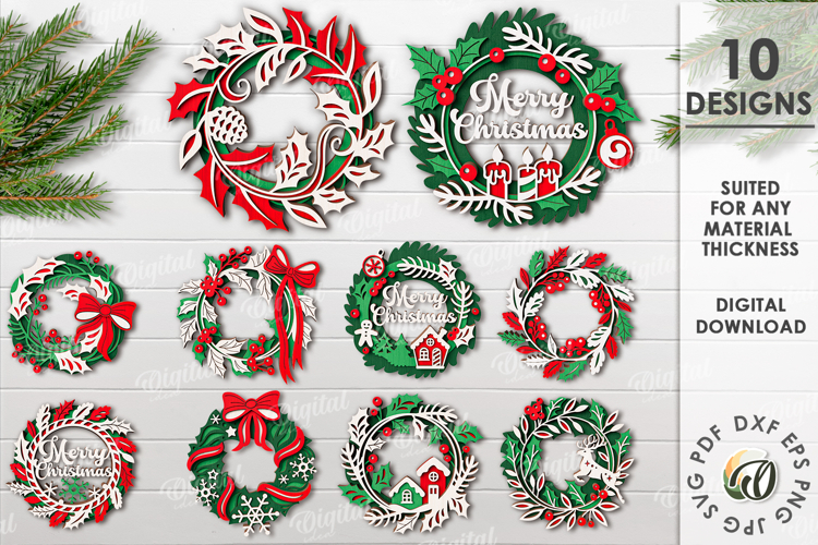 Christmas Wreaths Clipart Image 4