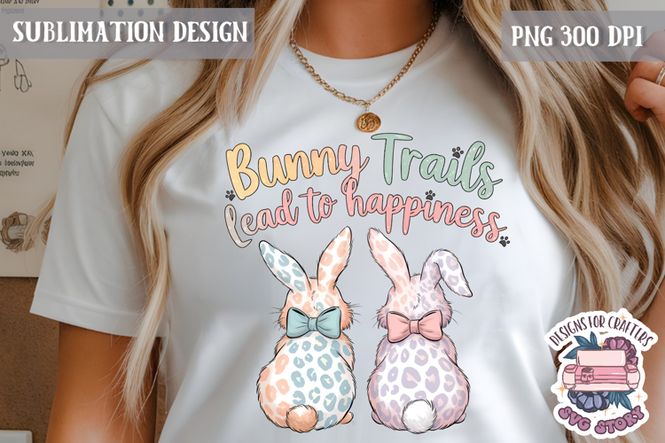 Cute Bunnies Spring Sublimation Design PNG Easter Hoop bunny
