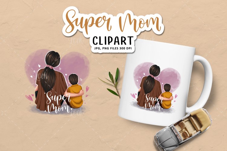 Mother And Children Clipart | Mother illustration PNG example image 1