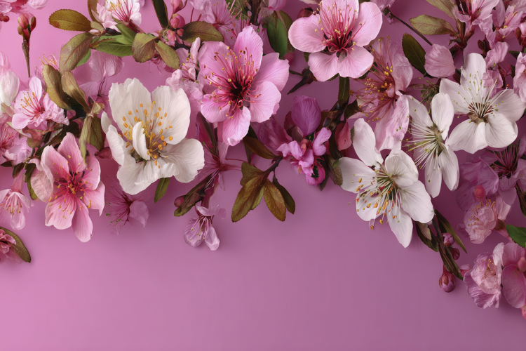 Pink and White Flowers Background Wallpaper