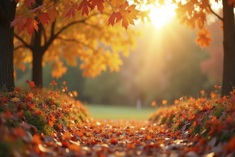 Vibrant Autumn Scene Background Wallpaper