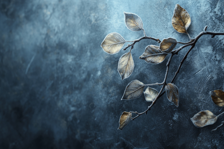 Autumn Leaves with Blue Background Wallpaper