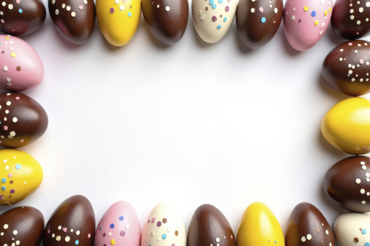 Decorated Eggs Frame Background Wallpaper