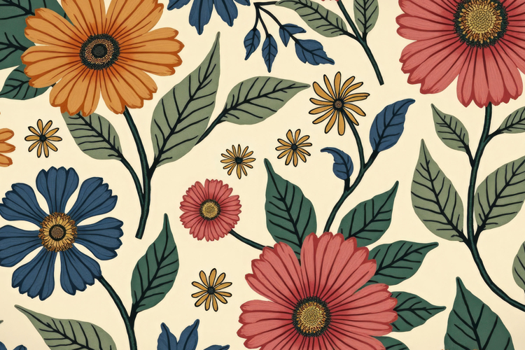 Colorful Floral Pattern Background