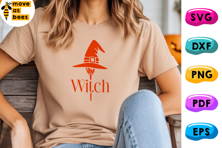 Witch Svg, Png, Broom & Hat, Girl, Woman Halloween Shirt Svg