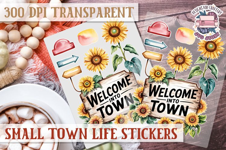 Small Town LIfe sticker Scrapbook PNG Village Garden Farm