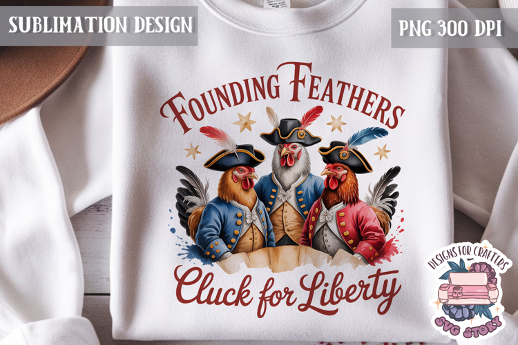 4th of July PNG Sublimation Chicken USA Patriotic Cluck