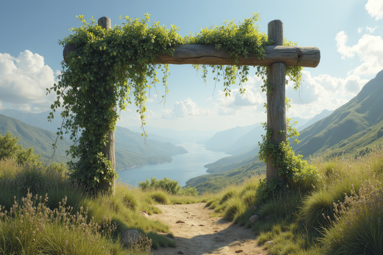 Wooden Archway Background Wallpaper
