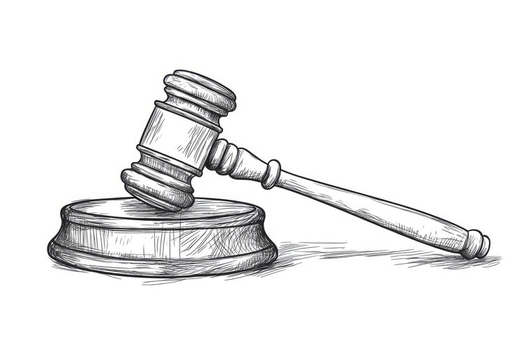Gavel Sketch Background example image 1