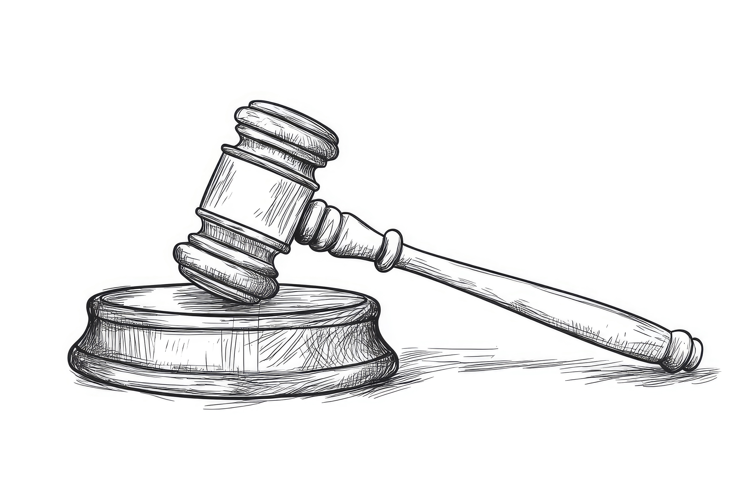 Gavel Sketch Background
