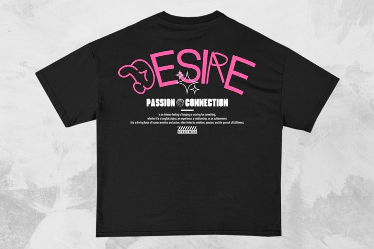 Desire Streetwear Typography T-shirt Design example image 1