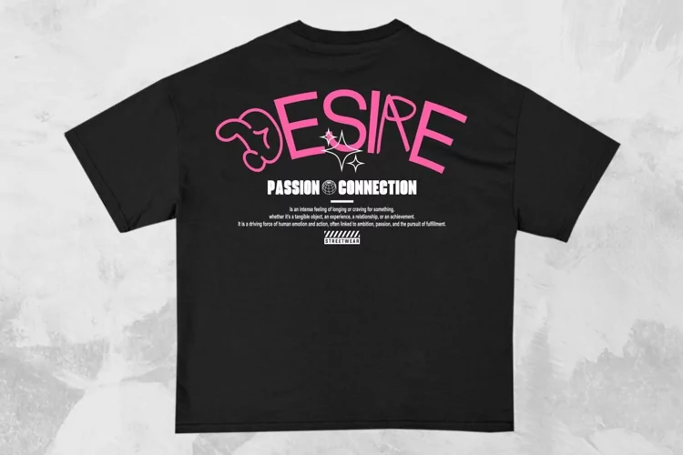Desire Streetwear Typography T-shirt Design
